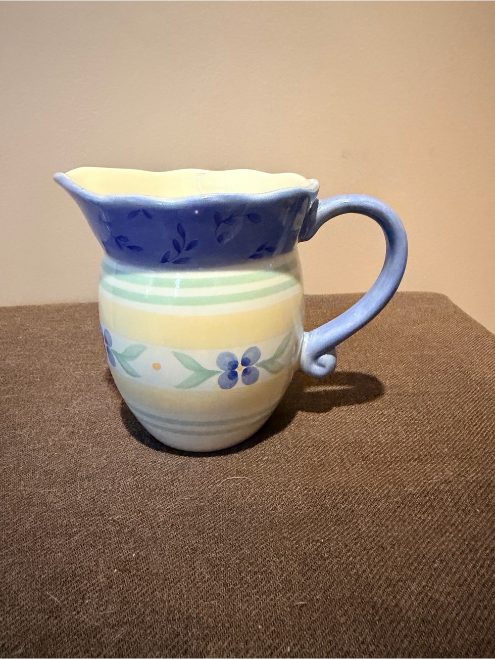 Pfaltzgraff Blue Floral Ceramic Pitcher - Home Art